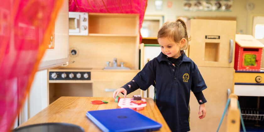 Student learning and playing.