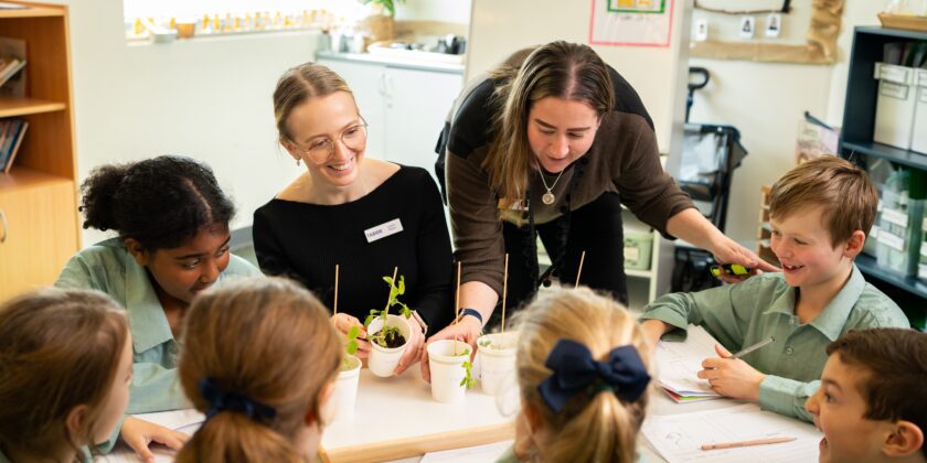 Teachers educating students